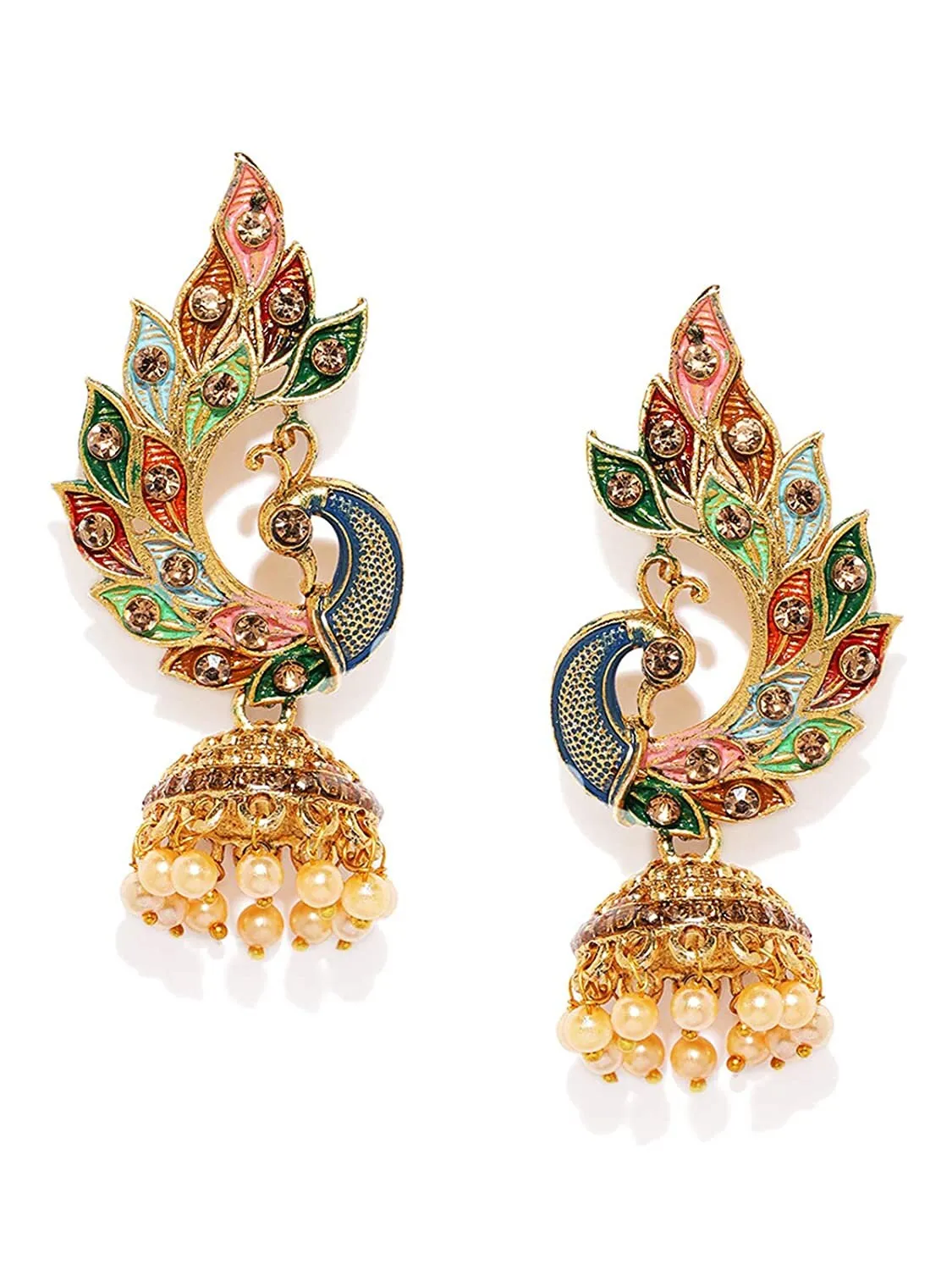 Gold-Plated Indian Jhumka Earrings