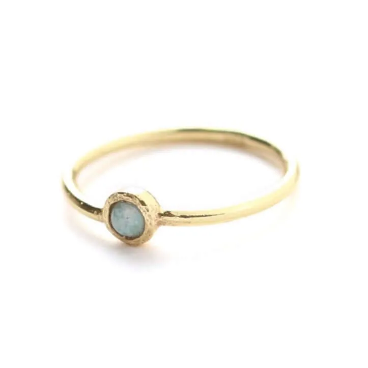 Gold Plated Ring Amazonite