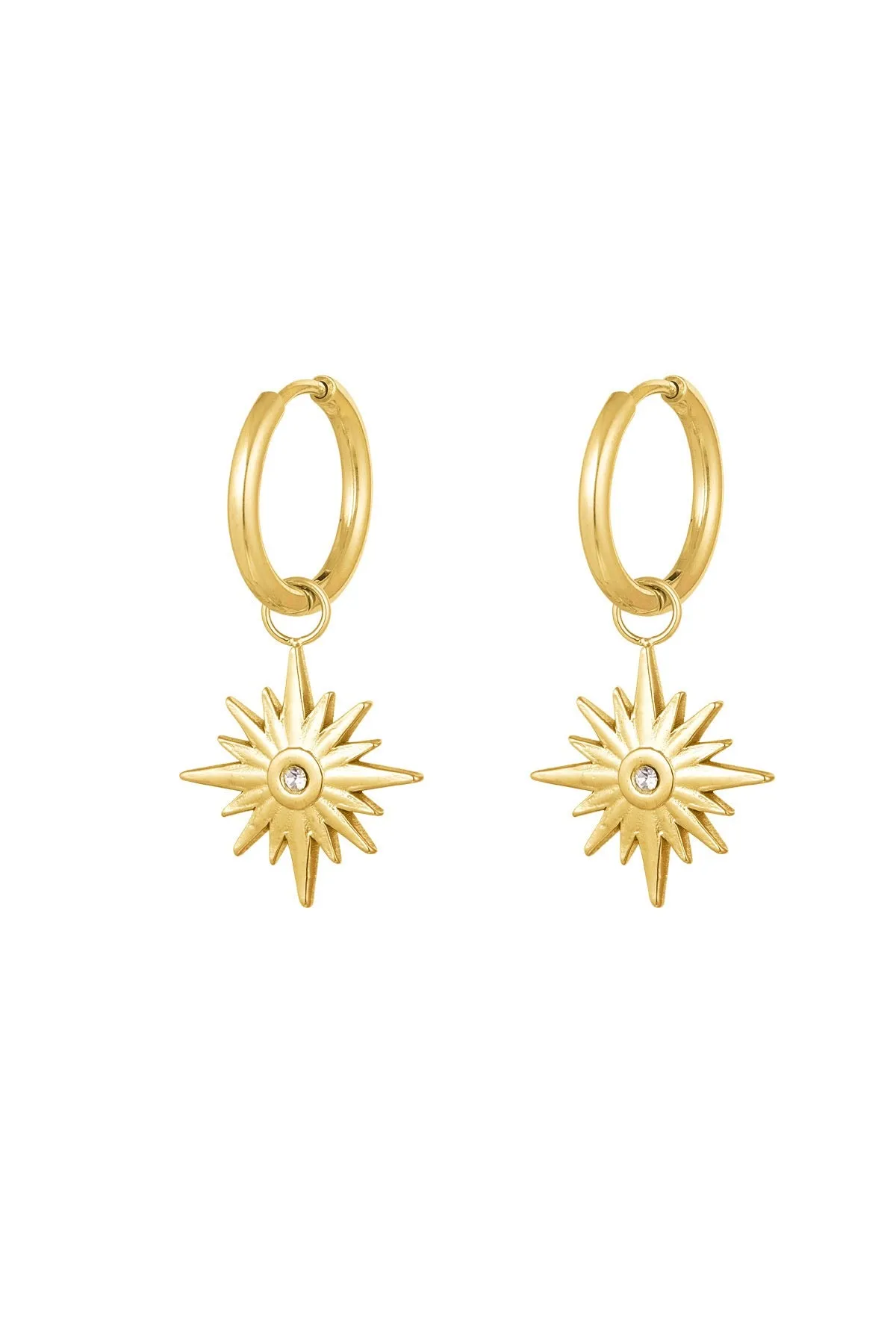 Gold Star With Sparkle Hoops