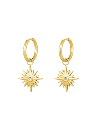 Gold Star With Sparkle Hoops