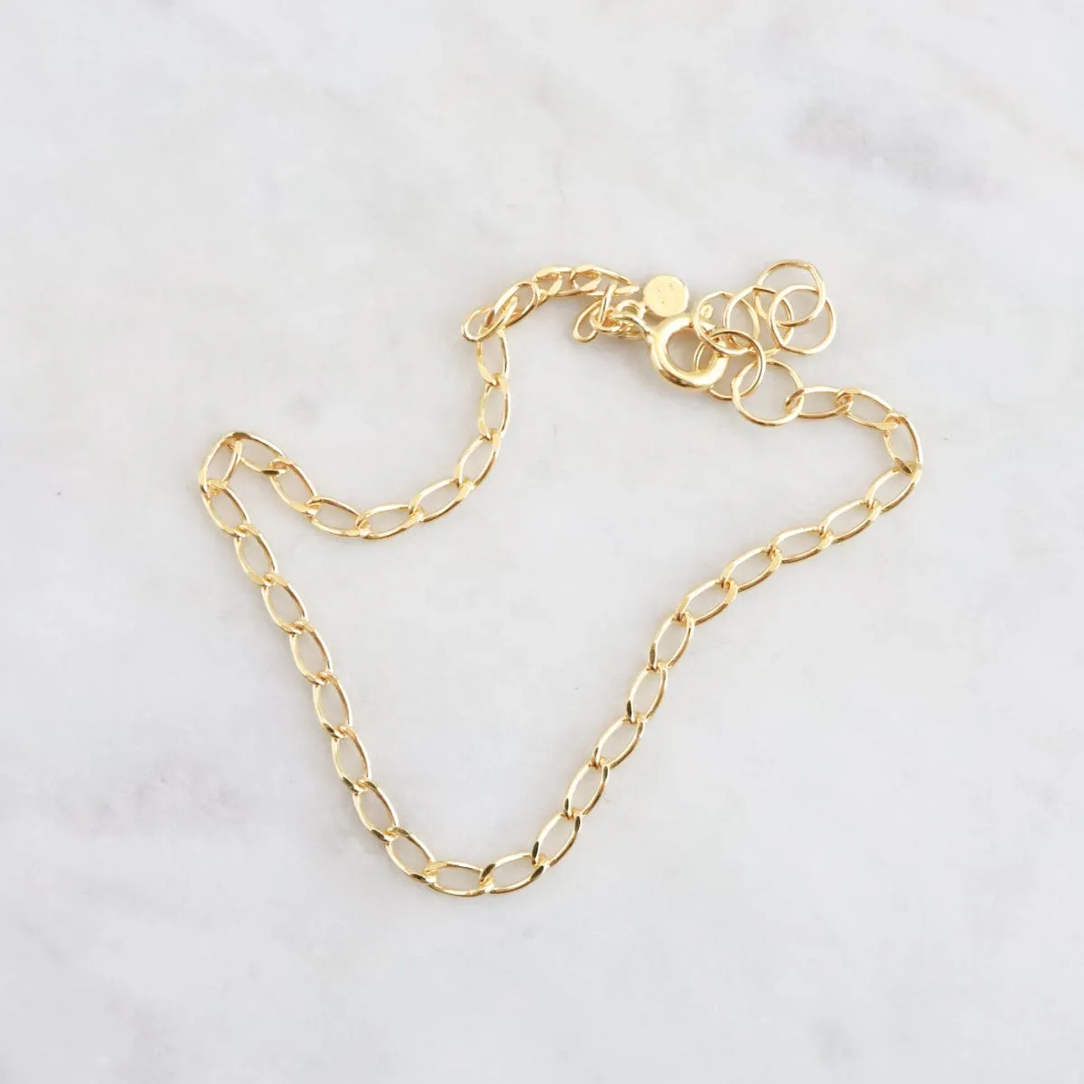 Gold Vermeil Fine Cut Curb Chain Bracelet