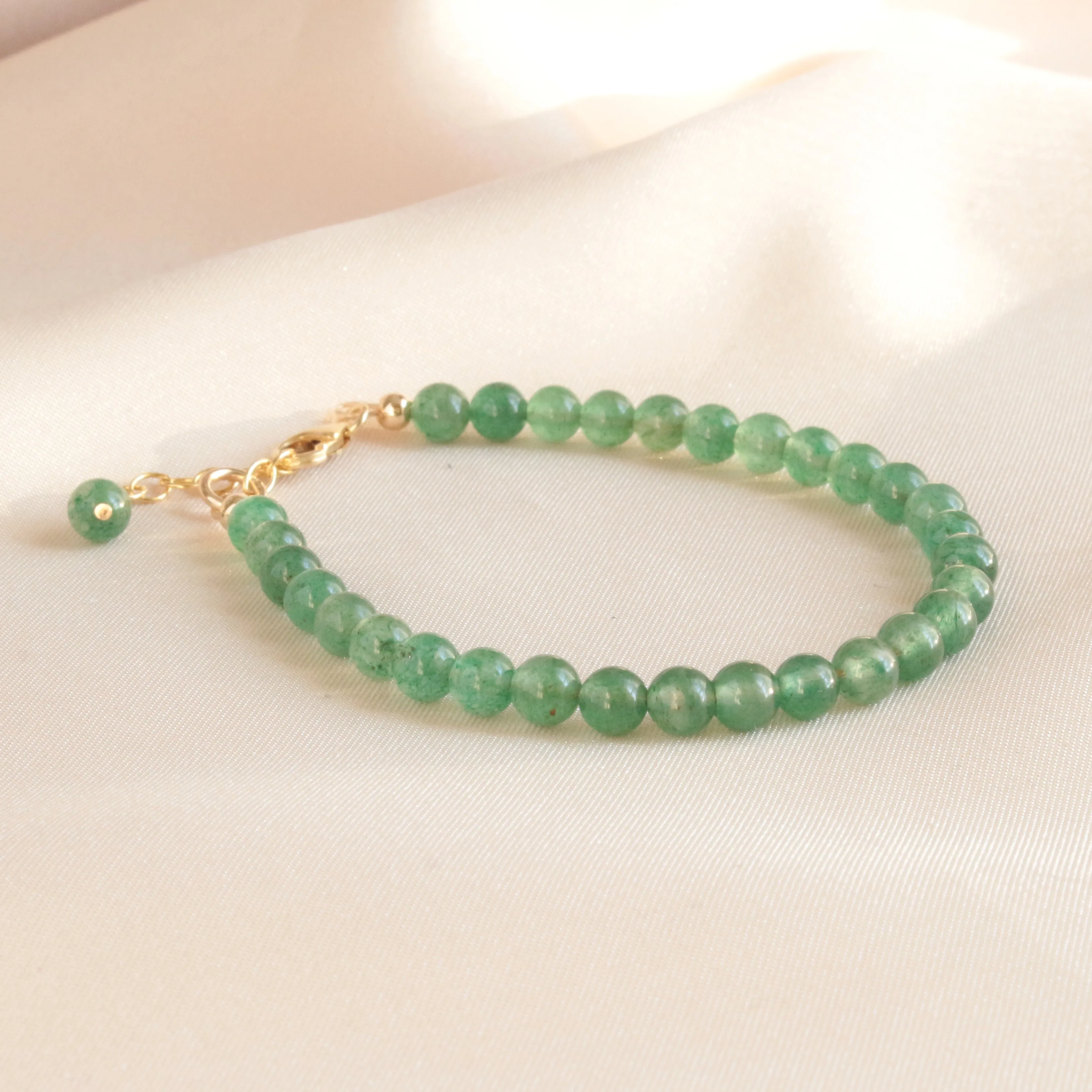 Green Aventurine Dainty Minimalist 4mm Ring