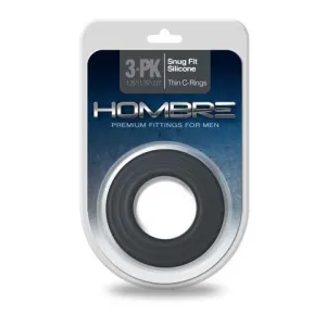 Hombre Snug Fit Silicone Thin CRings Charcoal