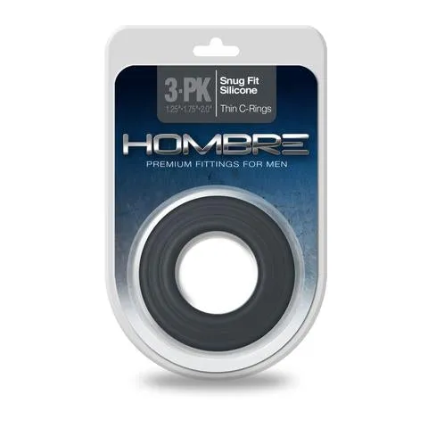 Hombre Snug Fit Silicone Thin CRings Charcoal