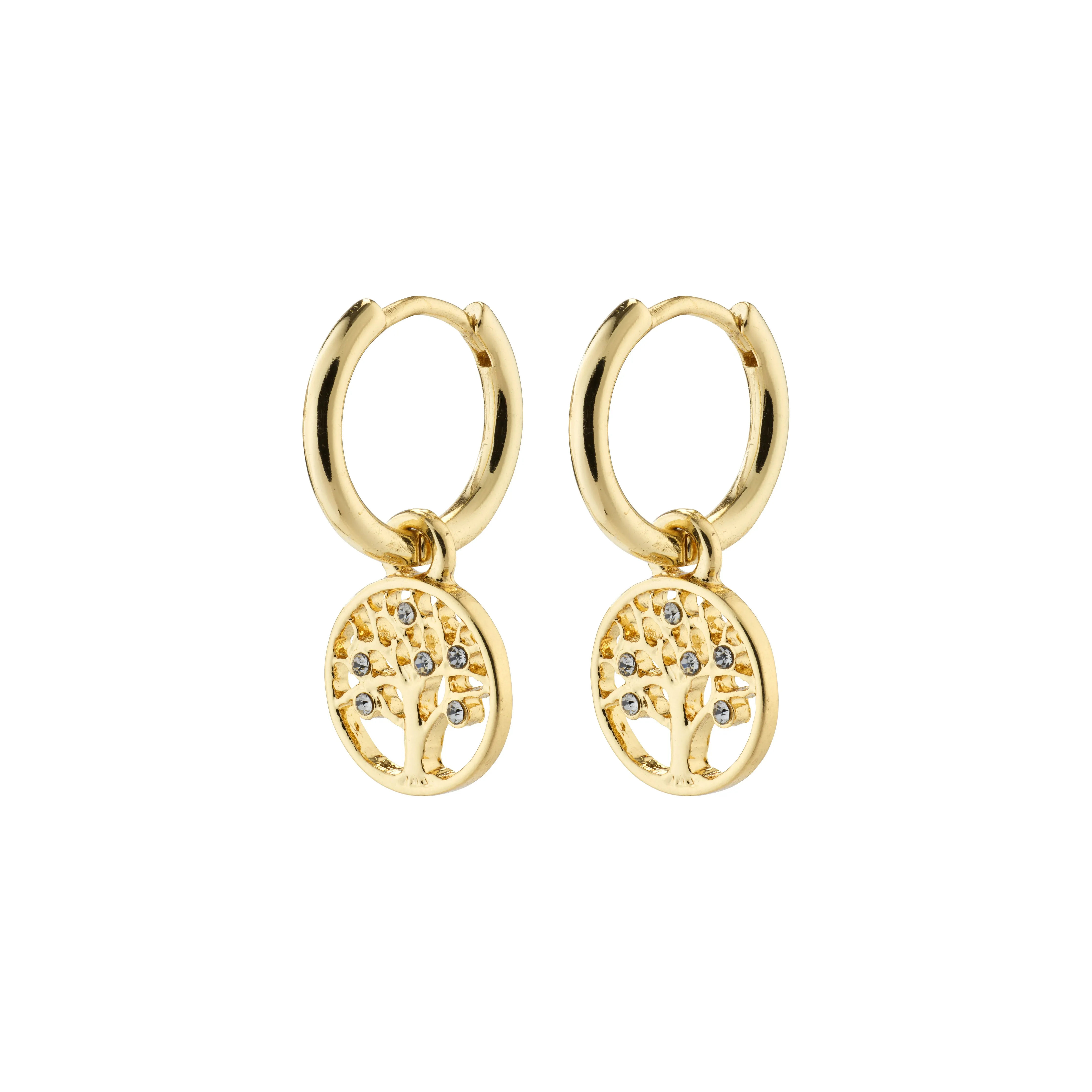 IBEN recycled tree-of-life hoop earrings gold-plated