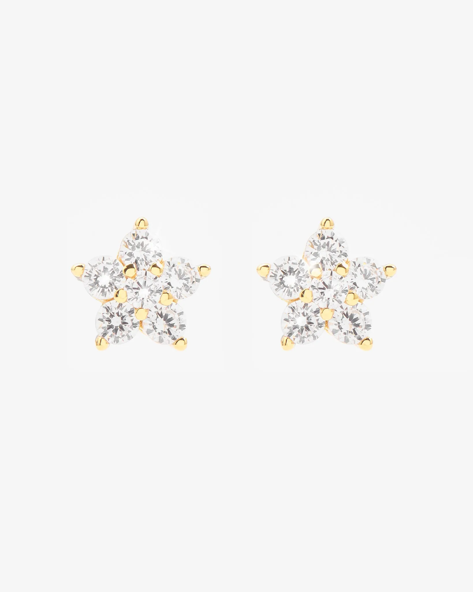 Iced Flower Earrings - Gold