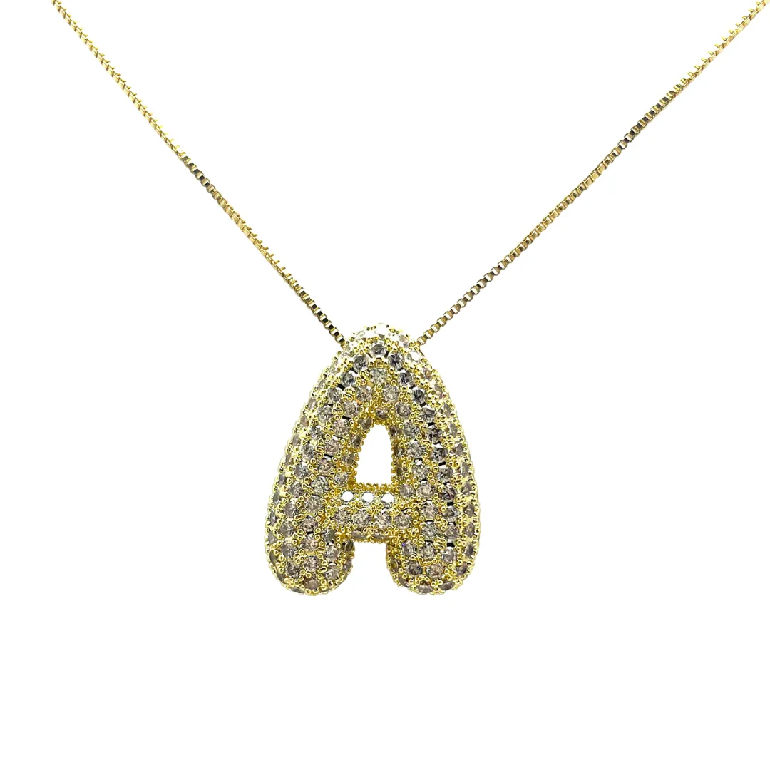 Initial Bubble Hailey Necklace