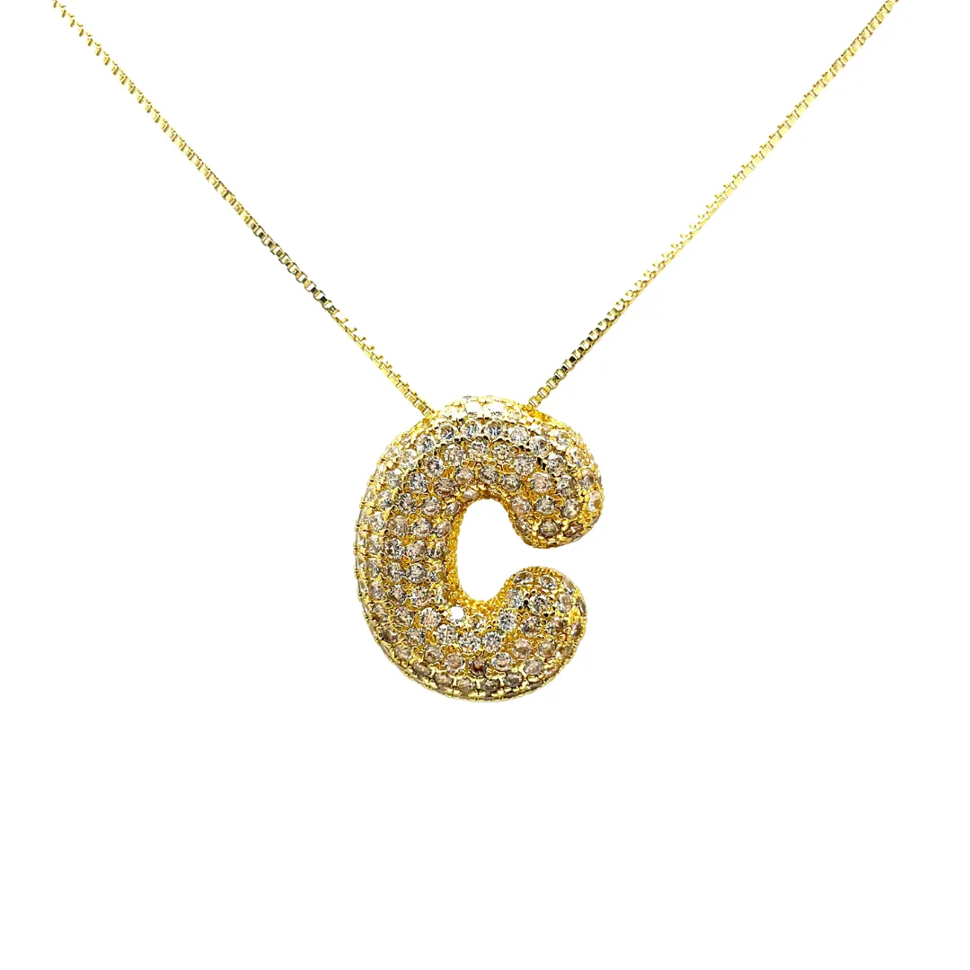 Initial Bubble Hailey Necklace