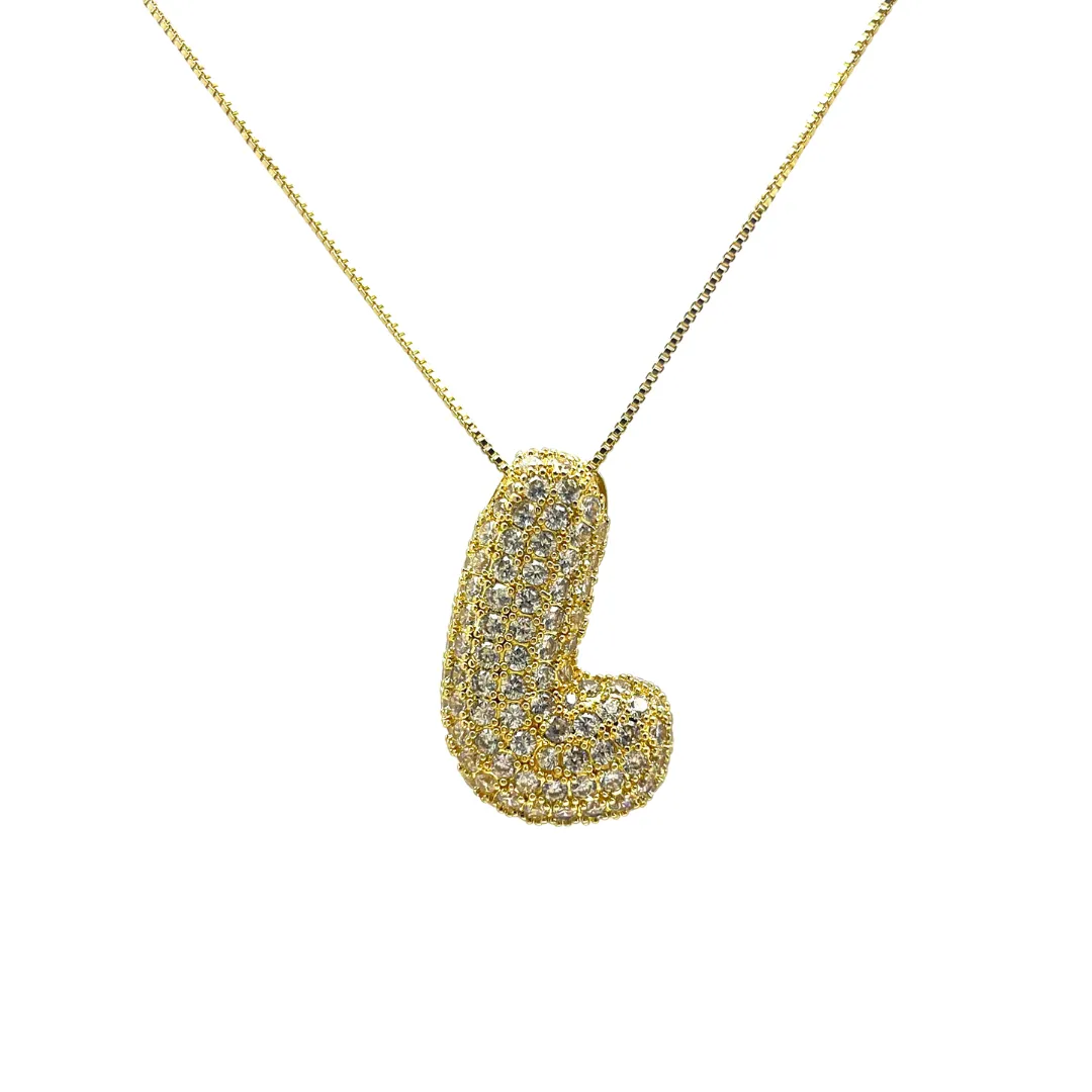 Initial Bubble Hailey Necklace