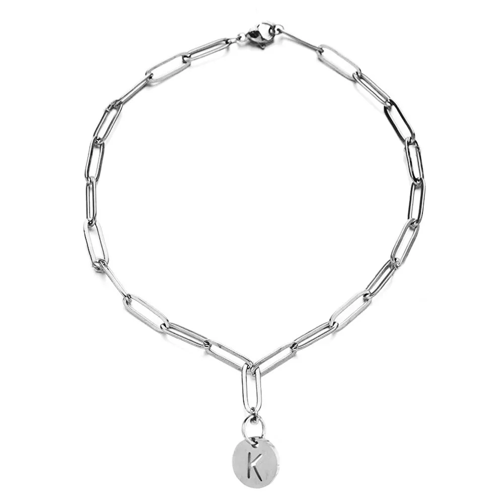 ins simple stainless steel square chain bracelet