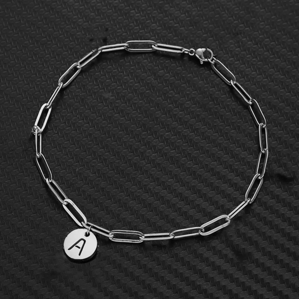 ins simple stainless steel square chain bracelet