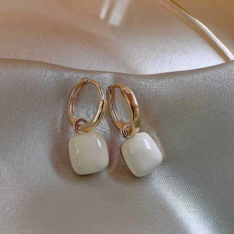 Just Lil Things White Hoop Earrings jlt12094