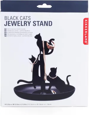 Kikkerland Black Cats Jewellery Stand