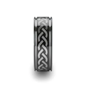 KILMORE | Tungsten Ring with Celtic Pattern