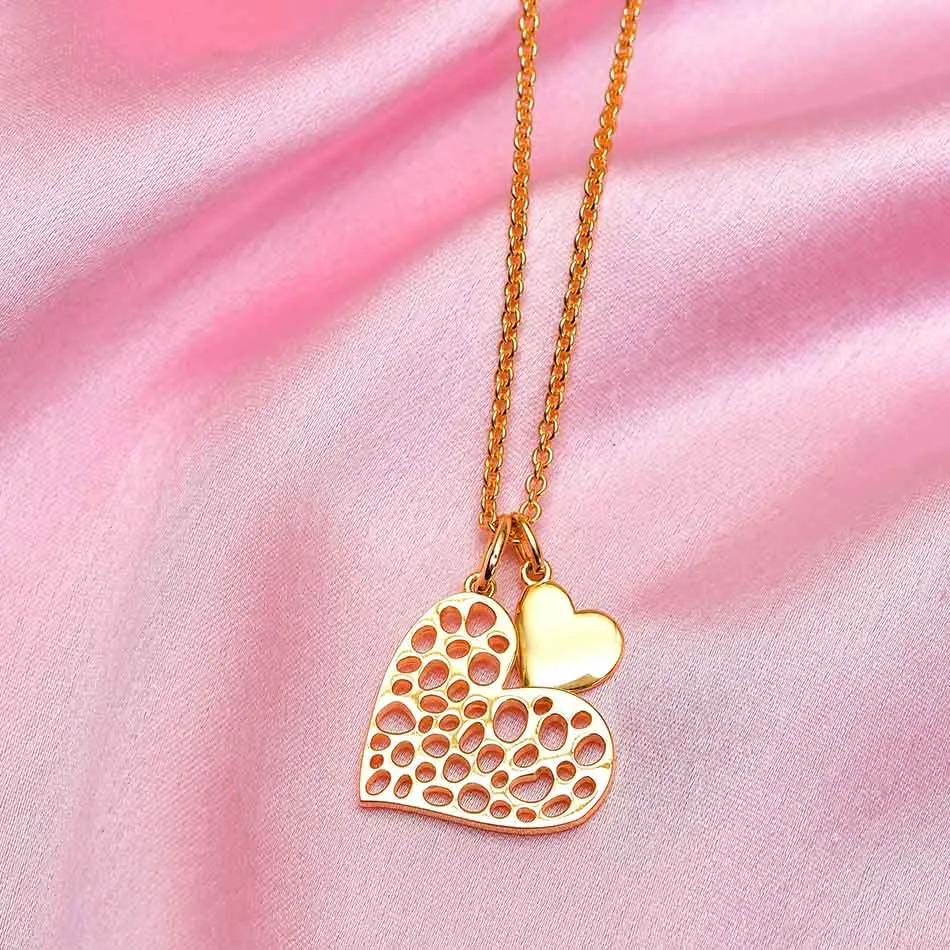 Lattice Heart Charm Necklace