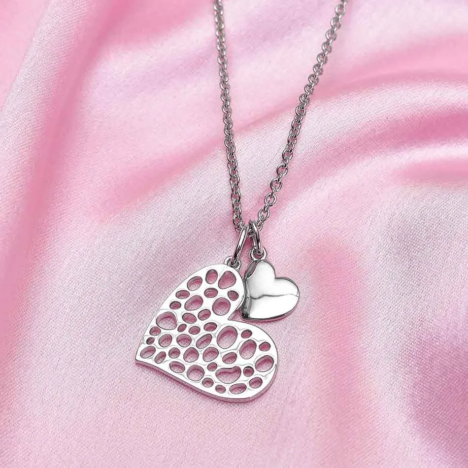 Lattice Heart Charm Necklace