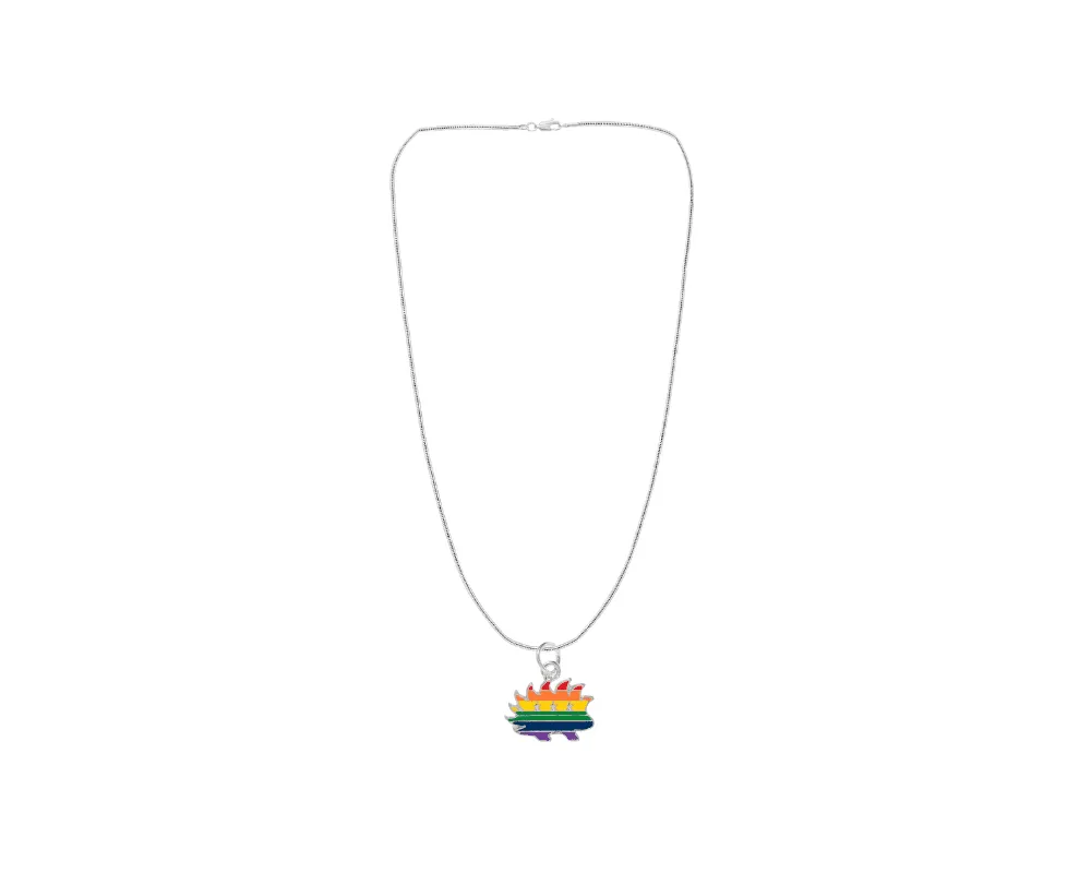 Libertarian Rainbow Porcupine Necklaces