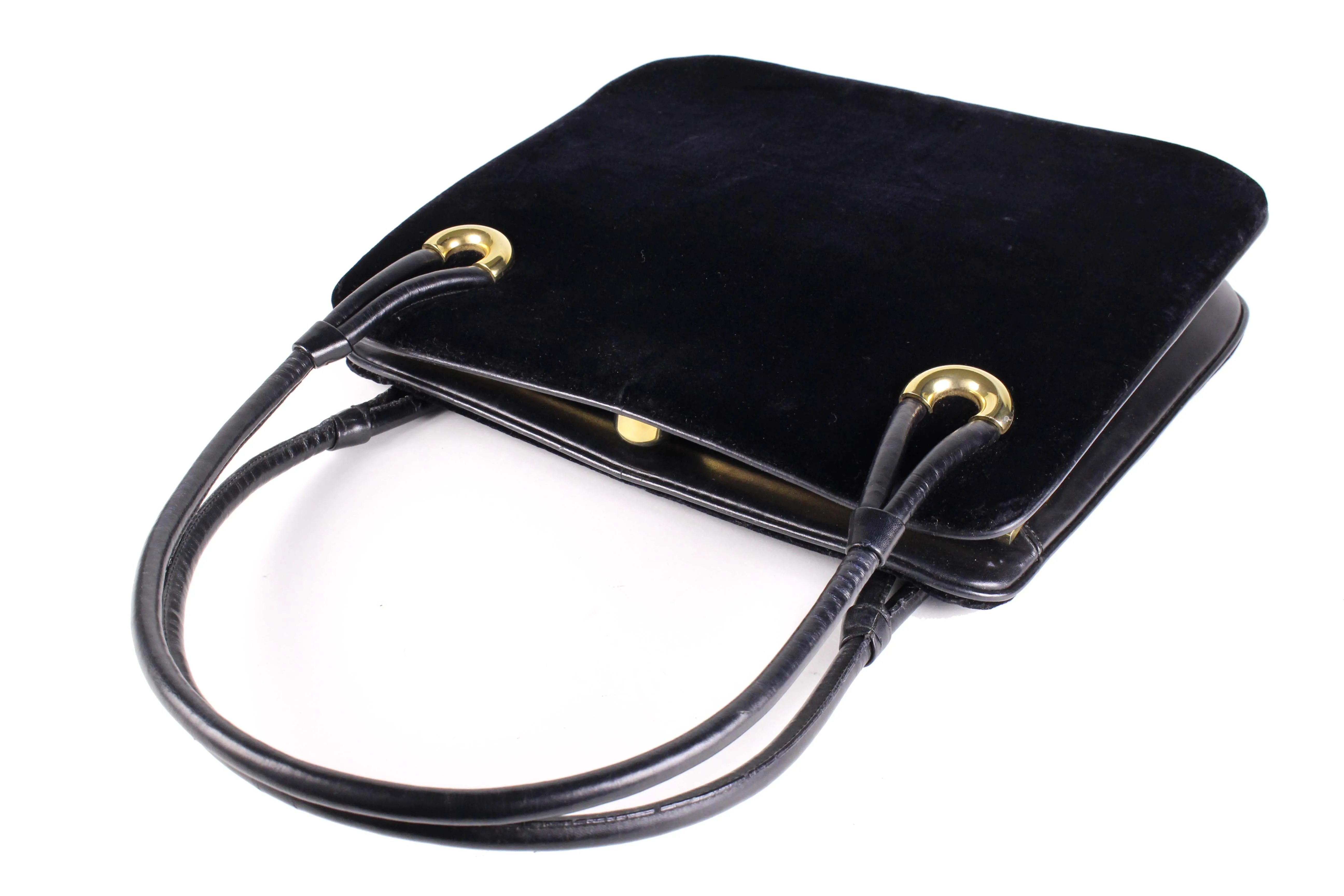 LOEWE black velvet frame bag