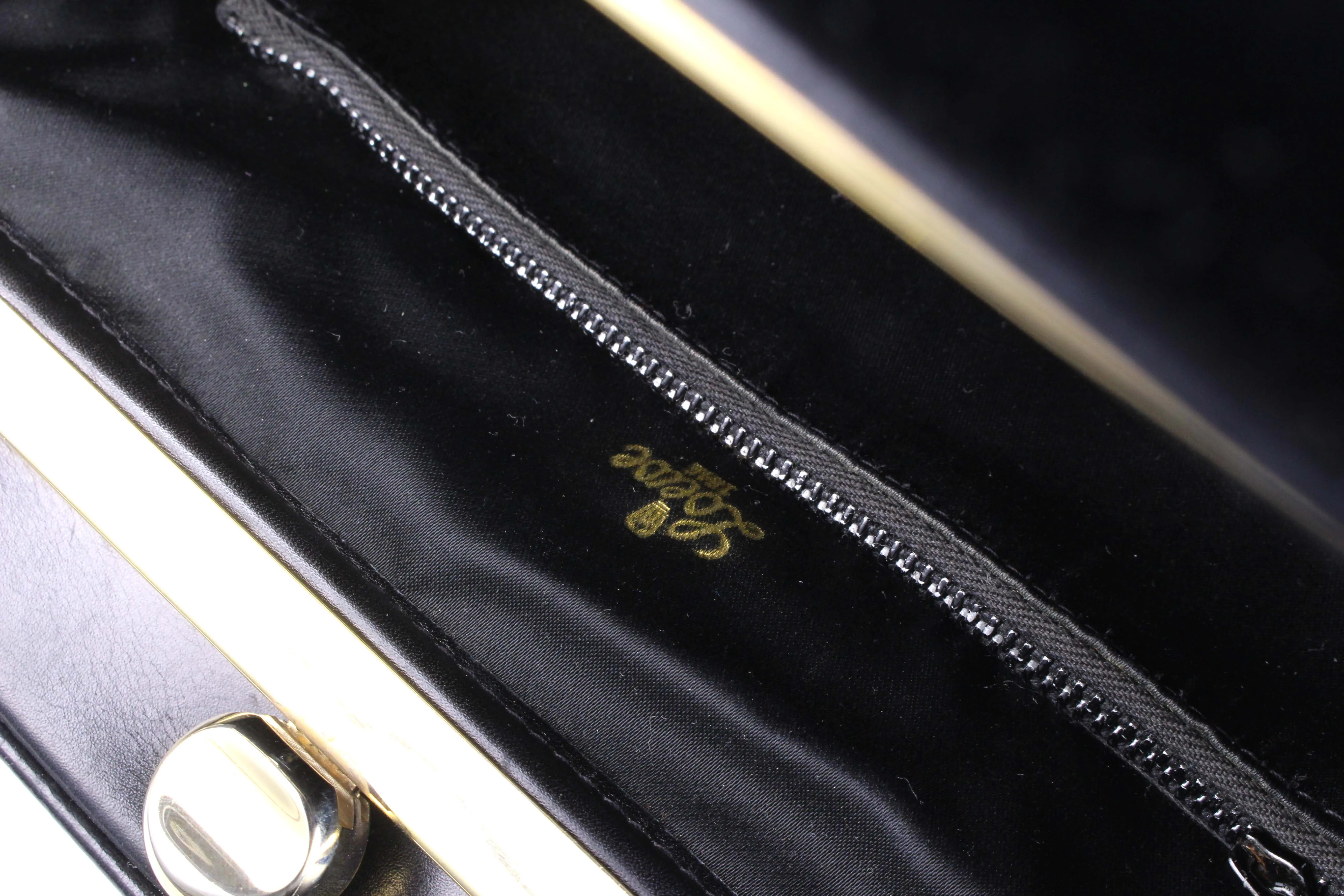 LOEWE black velvet frame bag