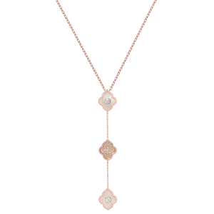 LUCE COLOUR - NECKLACE ROSE GOLD PAVE MOTHER OF PEARL & 2 DIAMONDS S