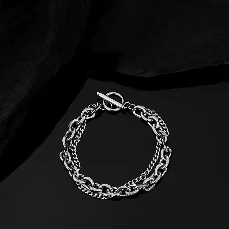 Men's And Women's Retro Personality Simple Double Layer Bracelet