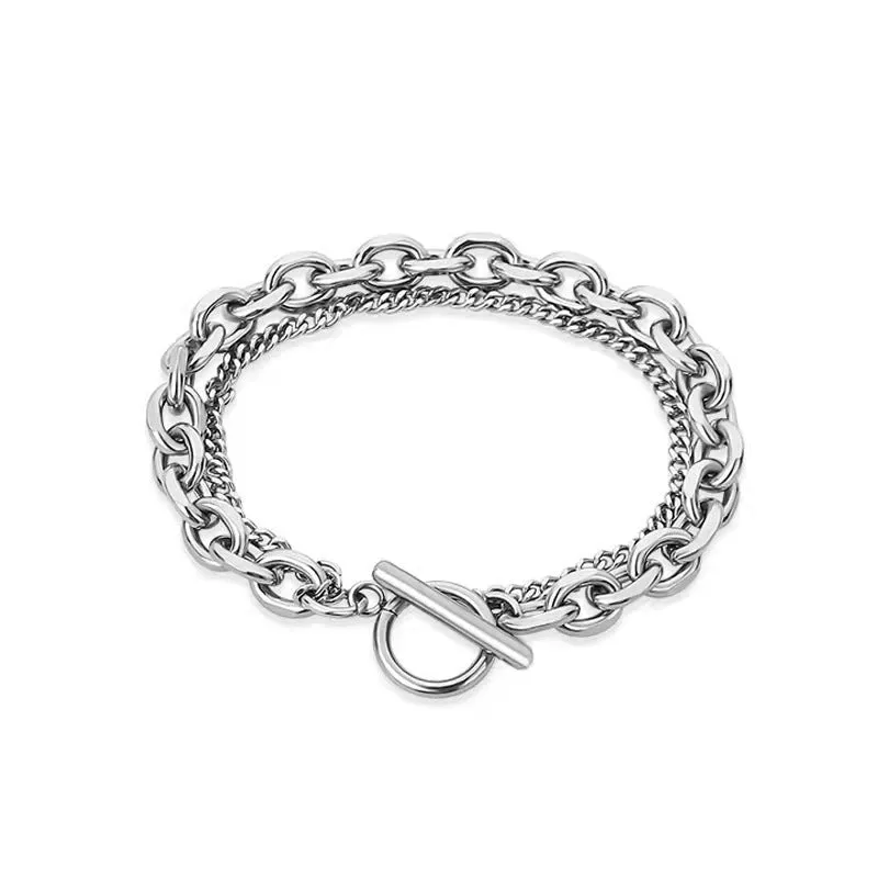 Men's And Women's Retro Personality Simple Double Layer Bracelet