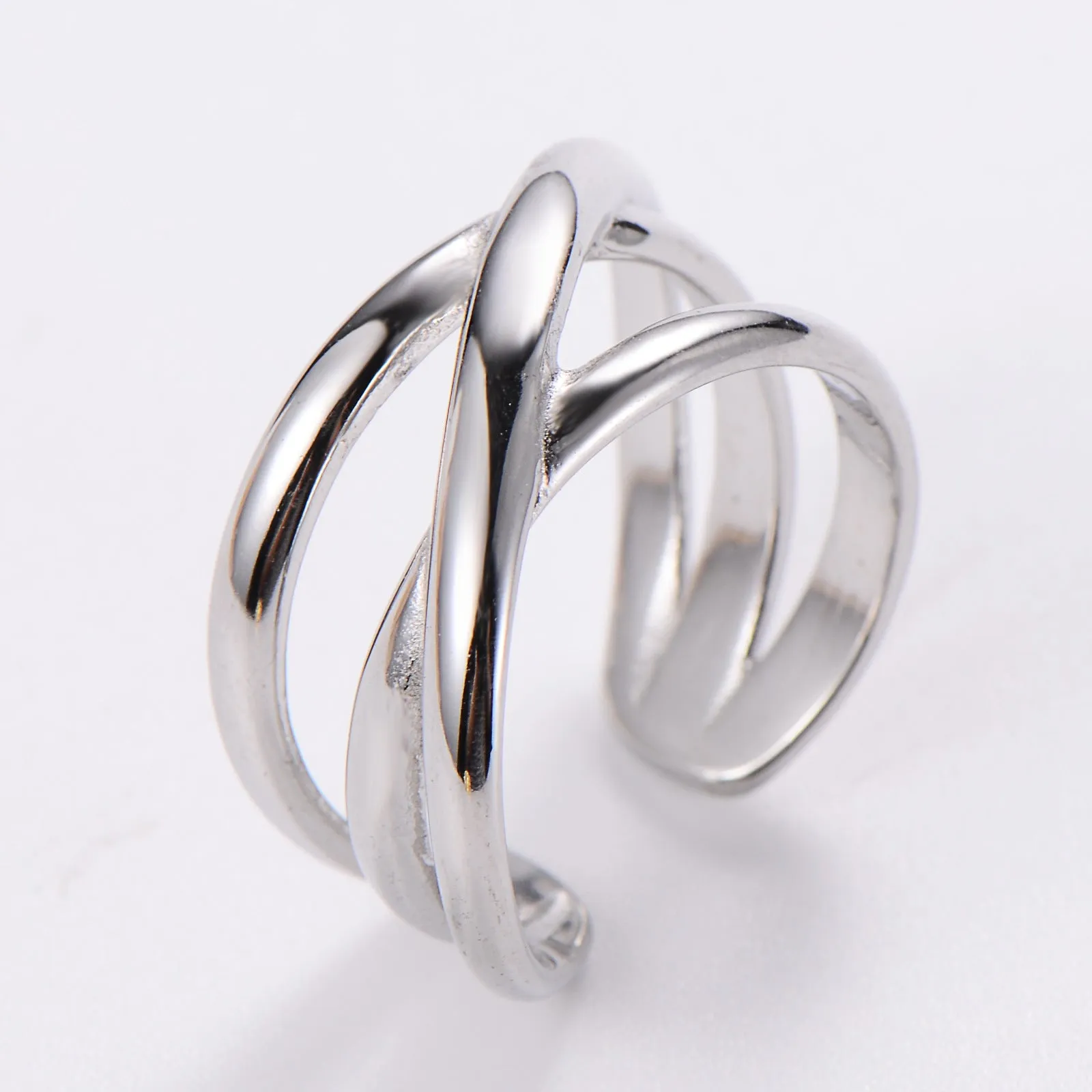 Minimalist Moon Titanium Steel Electroplating Rings