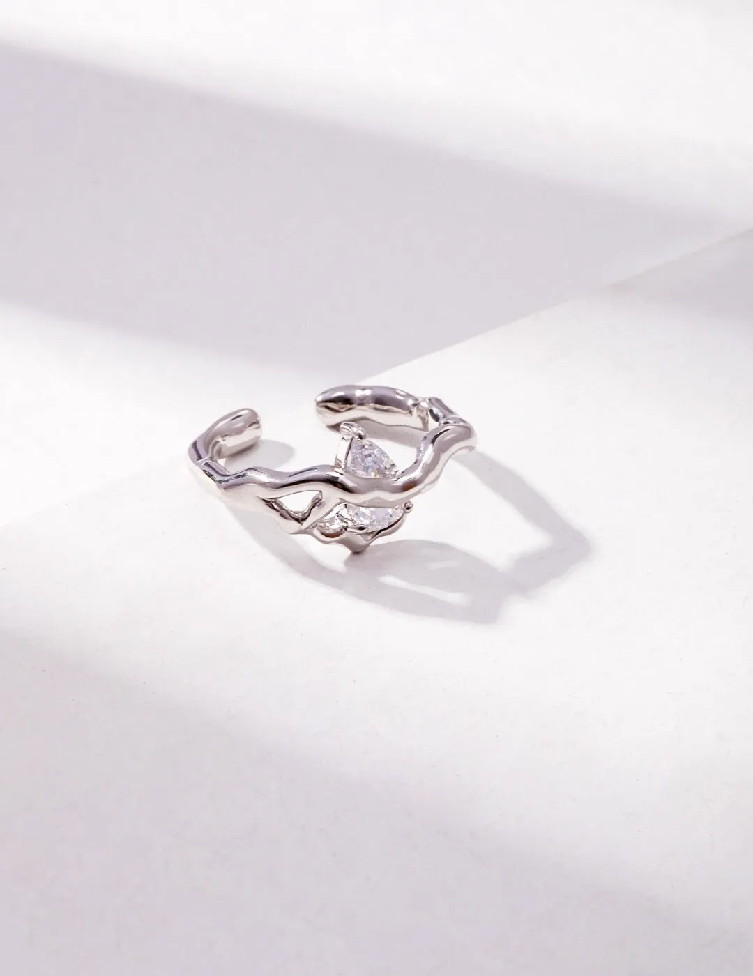 Minimalist Zircon Open Ring