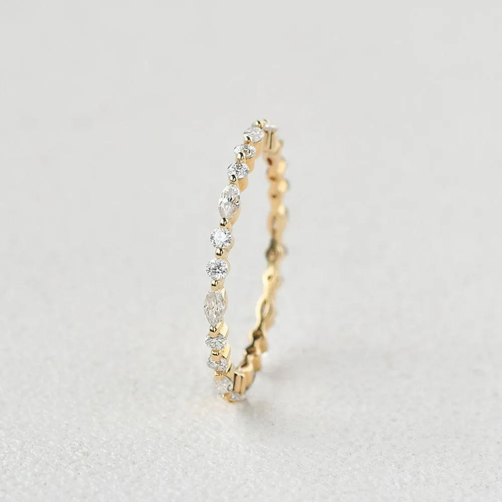 Moissanite Yellow Gold Full Eternity Ring