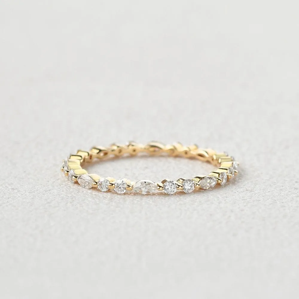 Moissanite Yellow Gold Full Eternity Ring