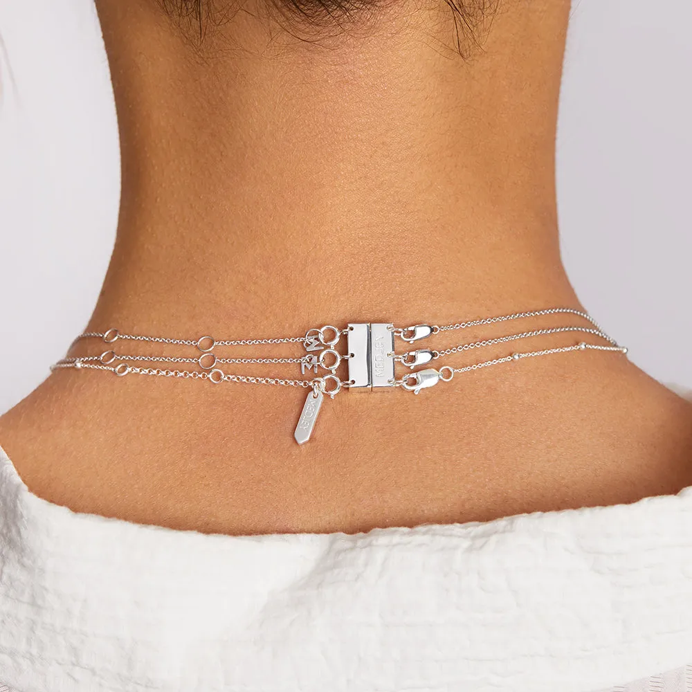 Multi Layered Necklace Connector in Silver