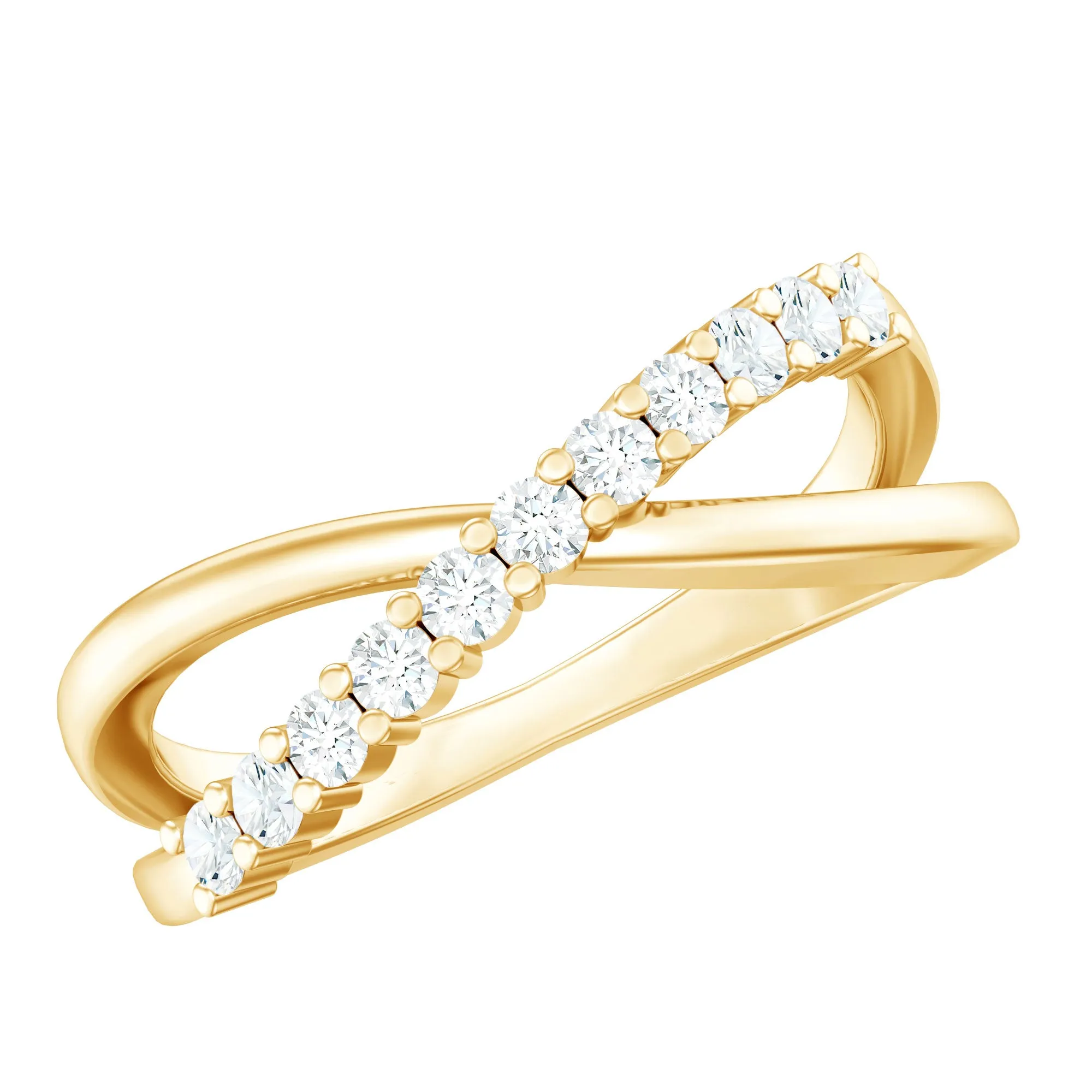 Natural Diamond Crossover Promise Ring