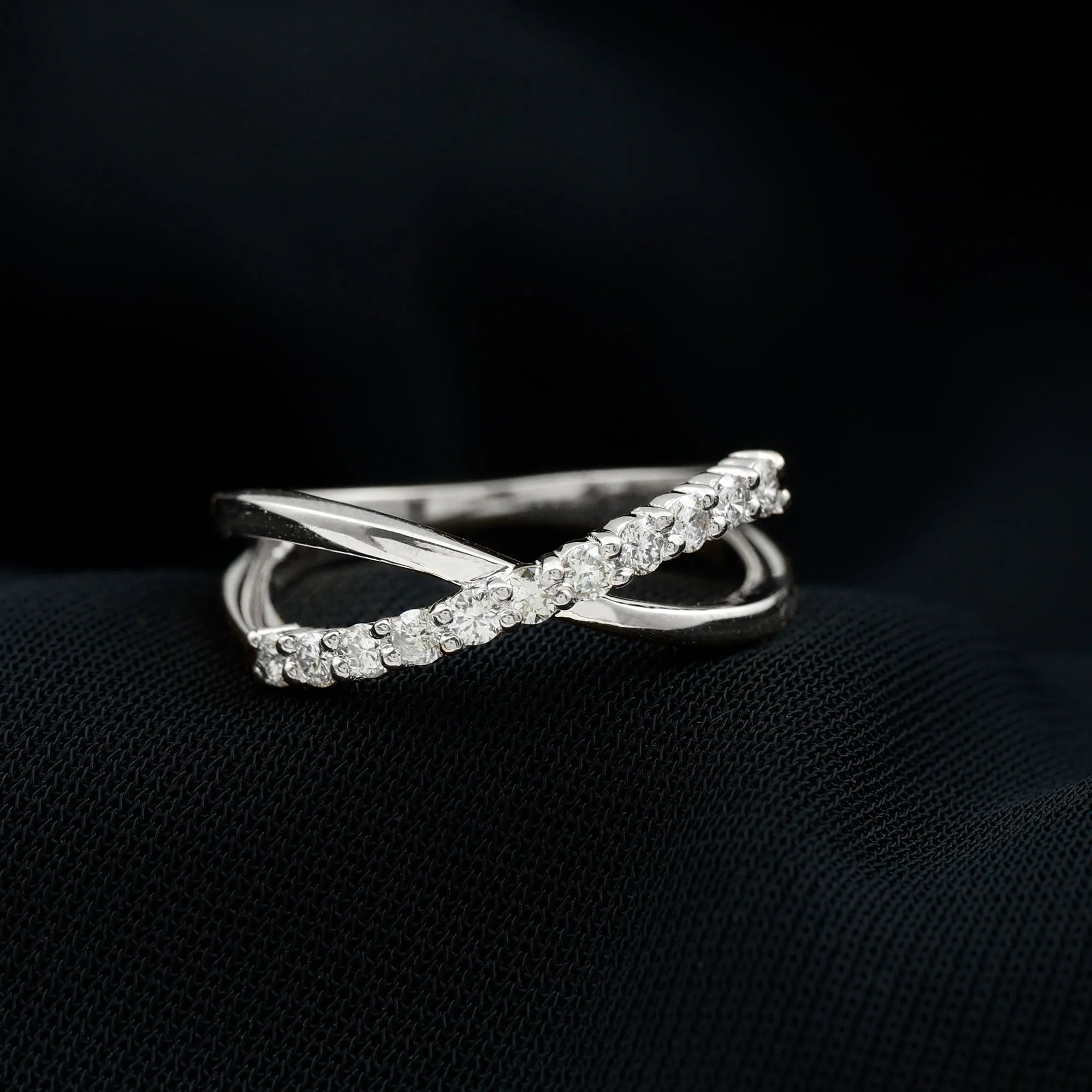 Natural Diamond Crossover Promise Ring