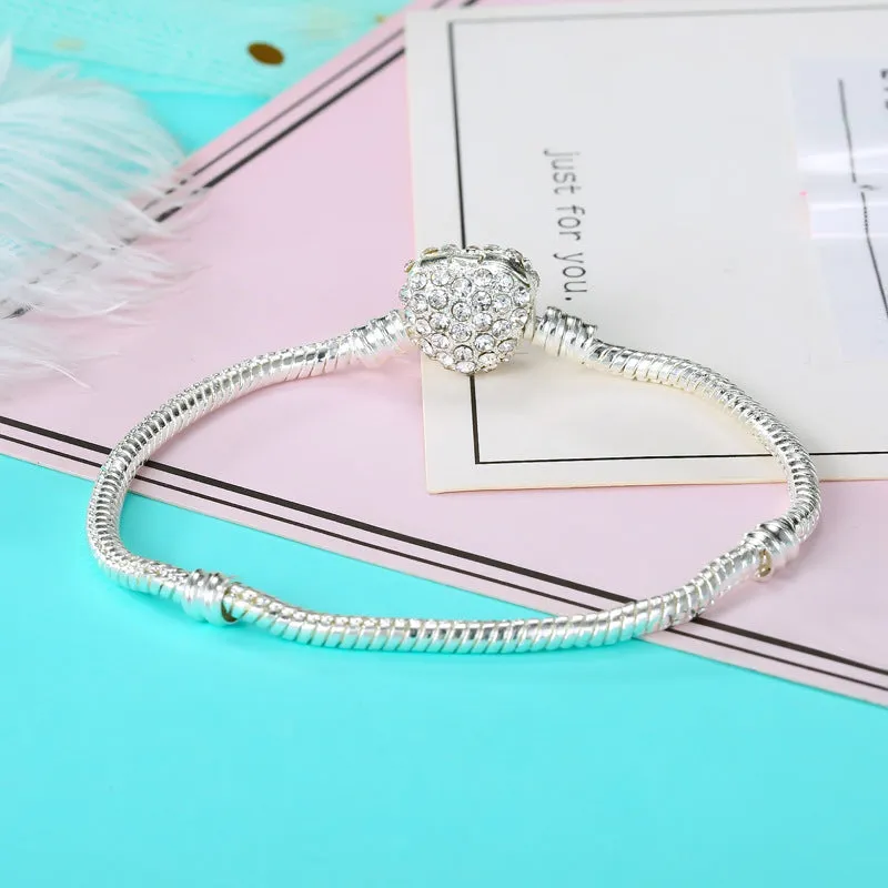 New Diamond Silver-white Basic Love Buckle Chain