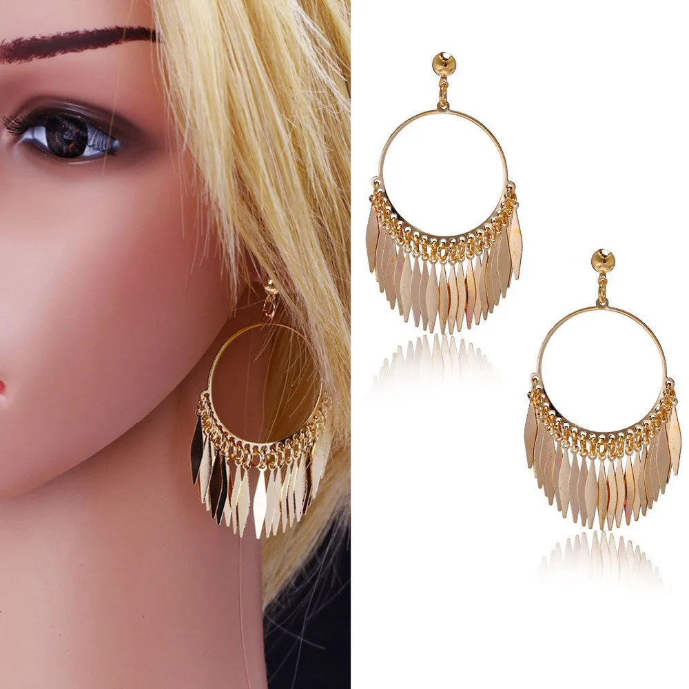 New Fashion Dangle Earrings Vintage Enthusiasm Style 18K Gold Plated Feather Pendant Classical Drop Earrings For Women Gifts