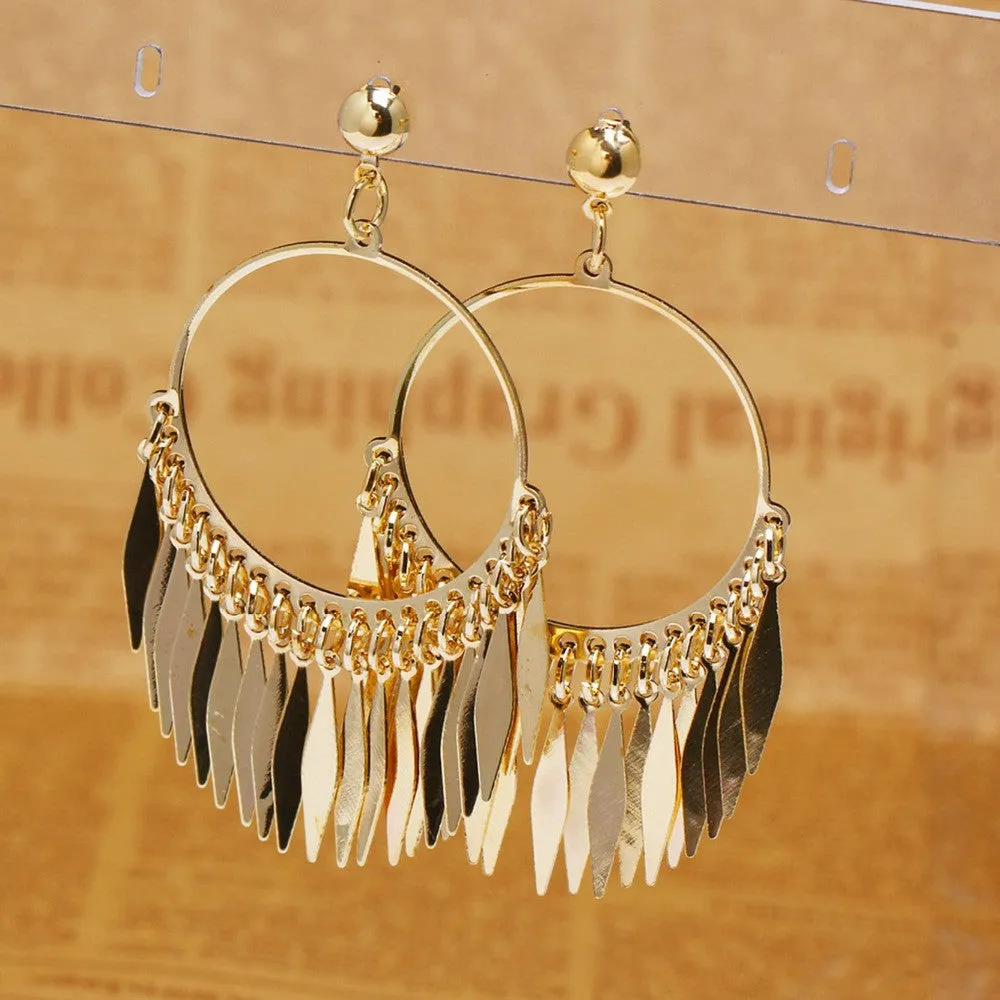 New Fashion Dangle Earrings Vintage Enthusiasm Style 18K Gold Plated Feather Pendant Classical Drop Earrings For Women Gifts