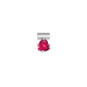 Nomination SeiMia Charm, Heart, Red Cubic Zirconia, Silver