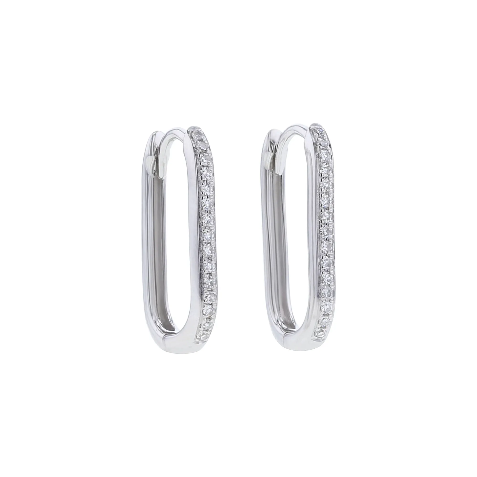 Ollie Oval Diamond Hoop Earrings