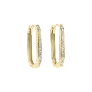 Ollie Oval Diamond Hoop Earrings