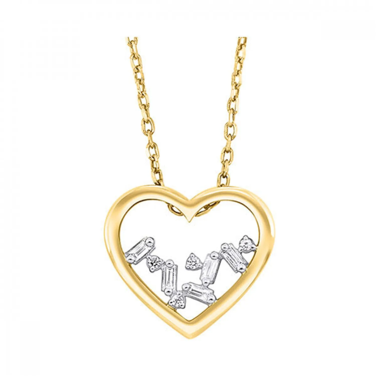 Open Heart Pendant with Diamonds