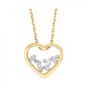 Open Heart Pendant with Diamonds