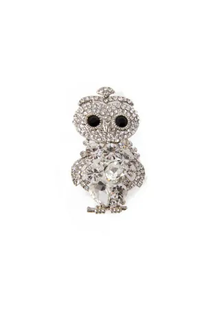 Owl Diamante Brooch