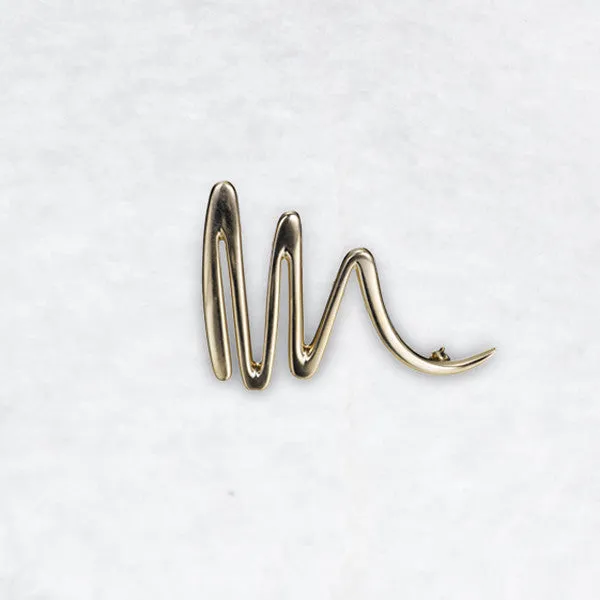 Paloma Picasso Gold Zig Zag Scribble Pin