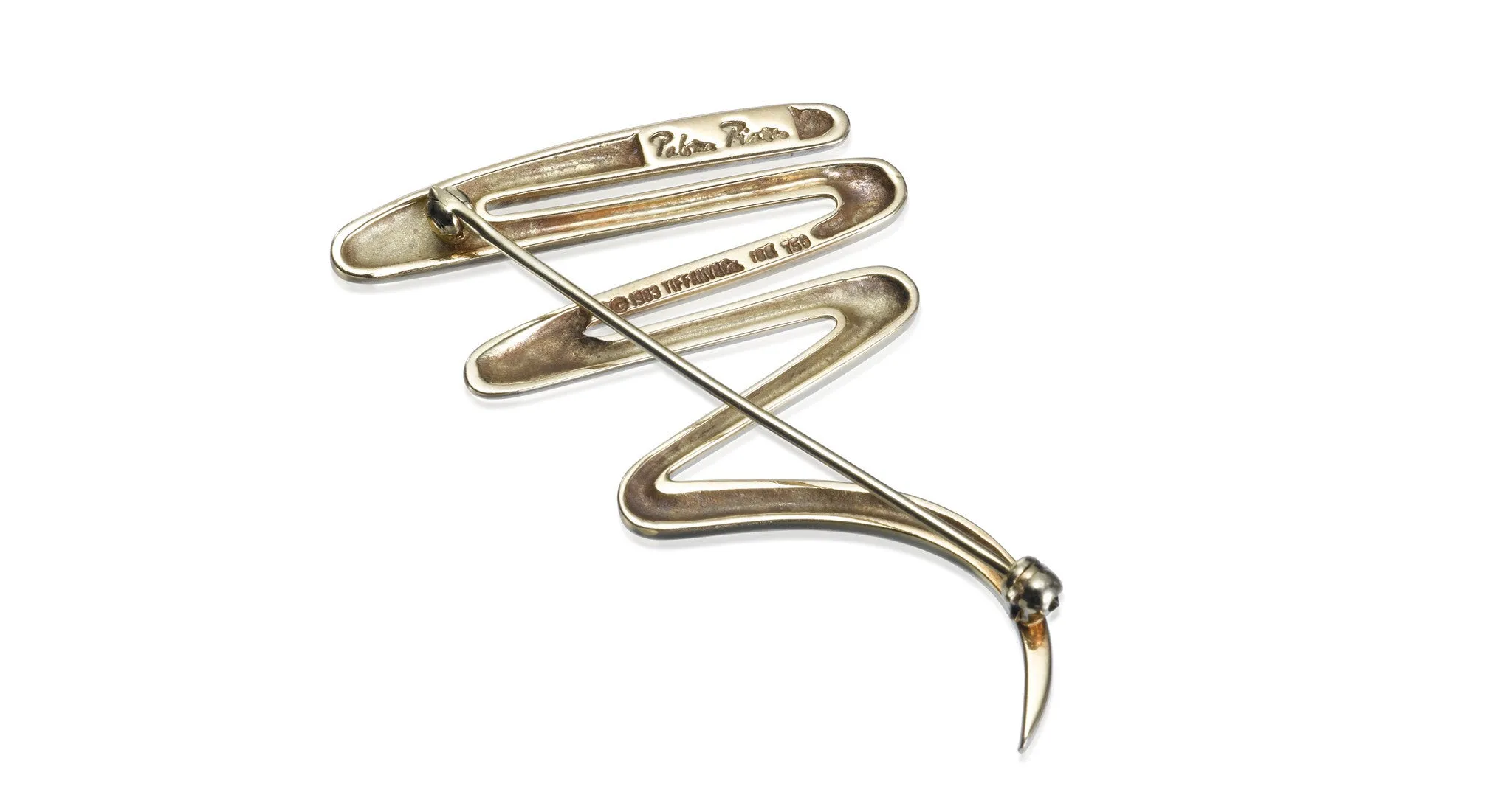 Paloma Picasso Gold Zig Zag Scribble Pin