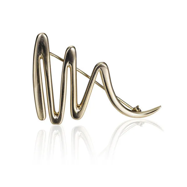 Paloma Picasso Gold Zig Zag Scribble Pin