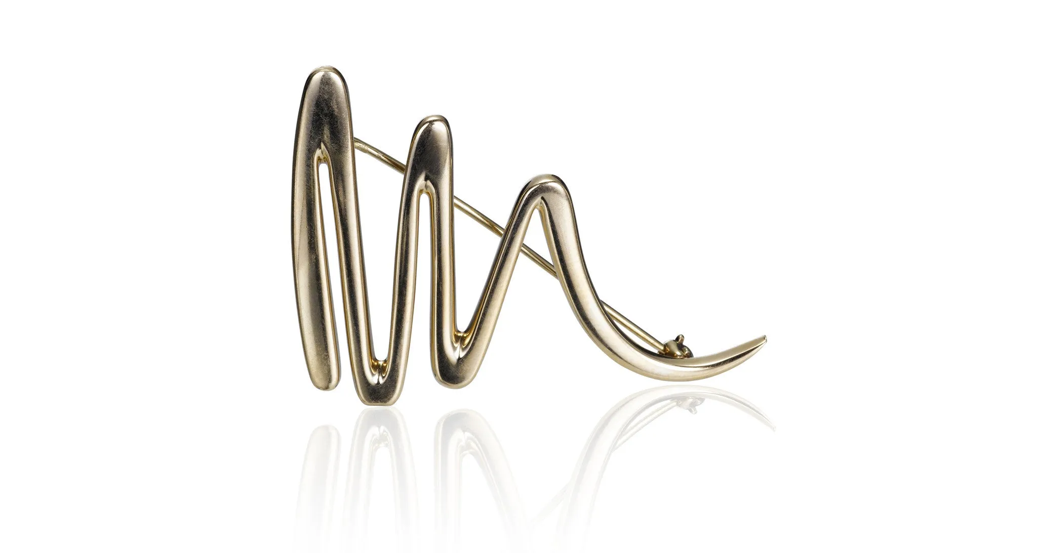 Paloma Picasso Gold Zig Zag Scribble Pin