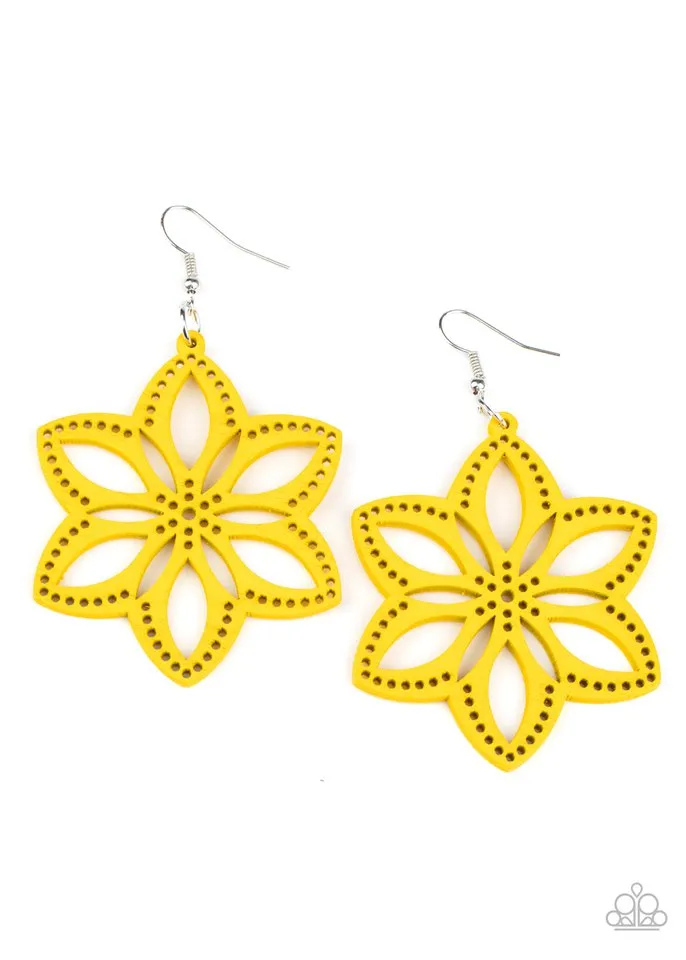 Paparazzi Earring ~ Bahama Blossoms - Yellow