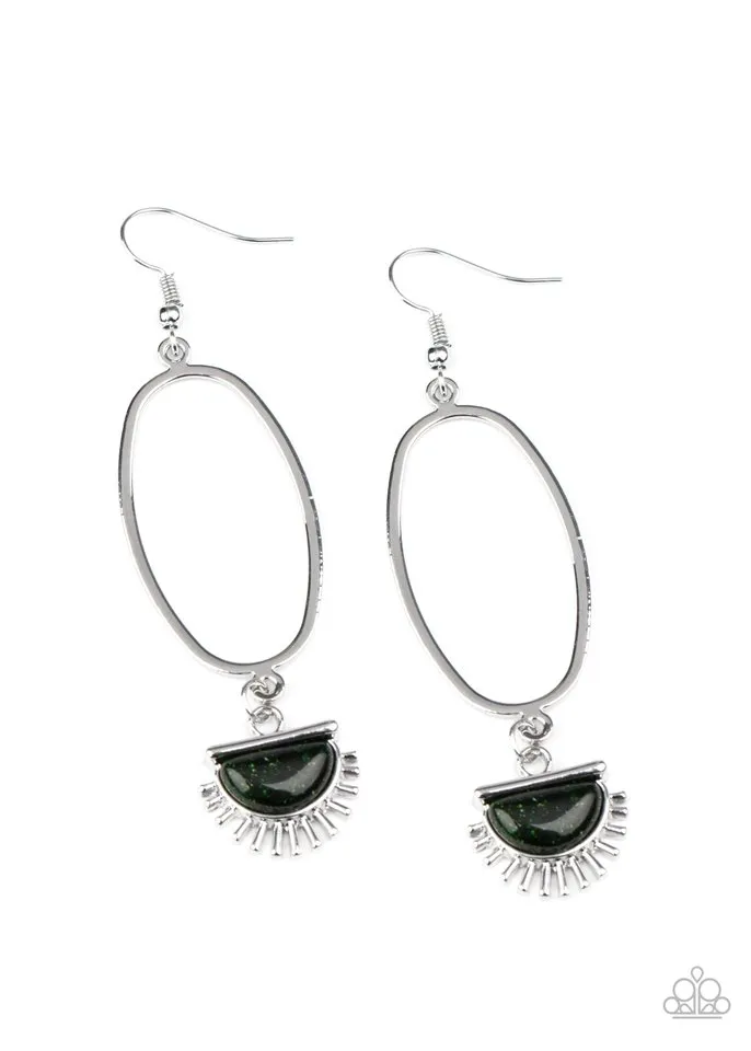 Paparazzi Earring ~ SOL Purpose - Green