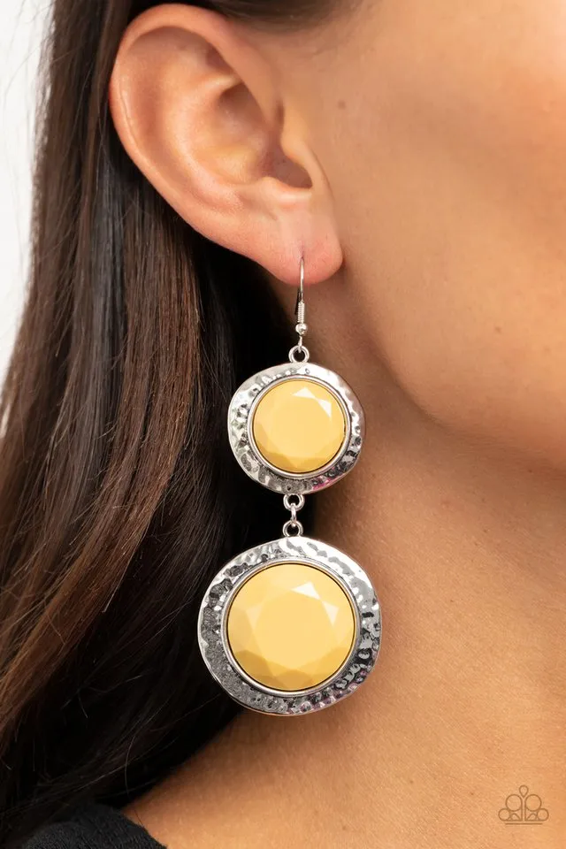 Paparazzi Earring ~ Thrift Shop Stop - Yellow