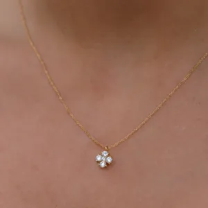 Petite 5 Diamond Cross Necklace